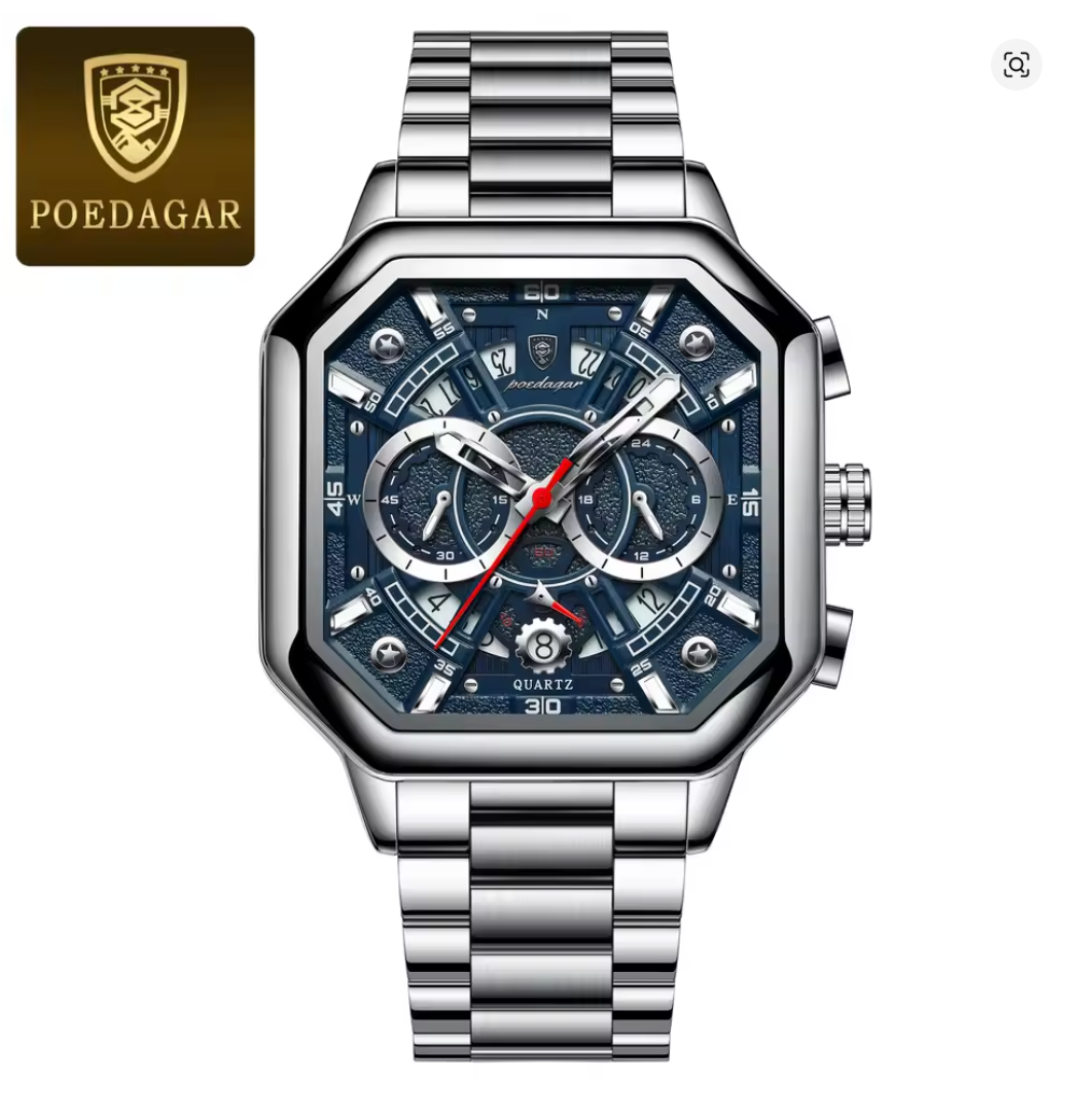 Iron Eclipse - Poedagar Luxury Men's Automatic Watch Gold & Silver