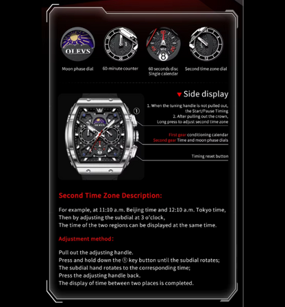 MoonMaster - Chronograph & Moonphase Men’s Quartz Watch
