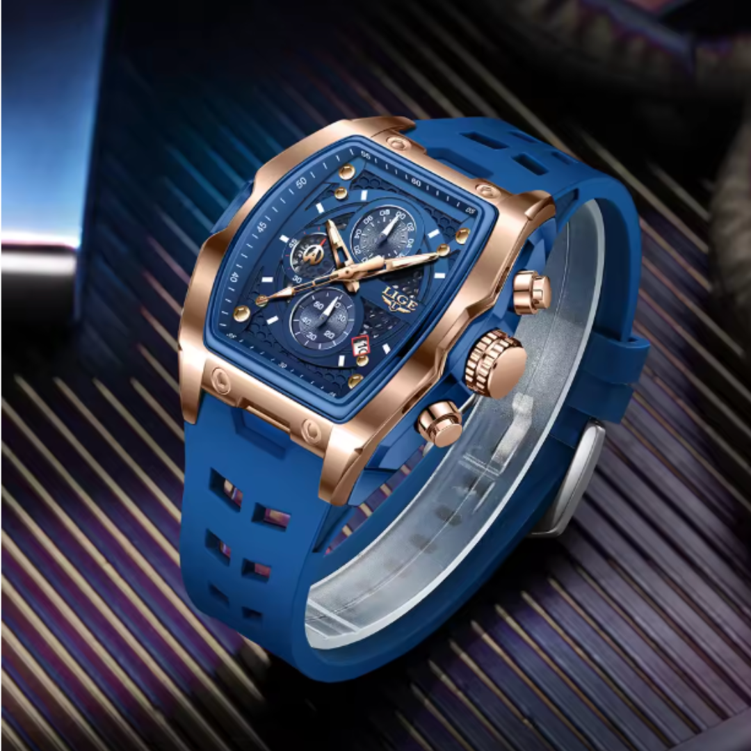 AquaPulse - LIGE Men’s Luxury Silicone Chronograph Waterproof Sports Watch
