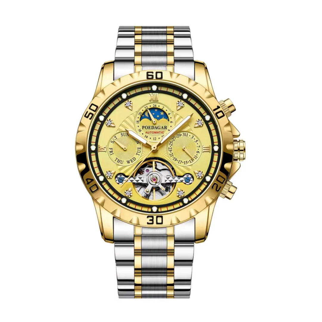 Titan Chrono X - Poedagar Luxury Men's Chronograph Watch Gold & Silver