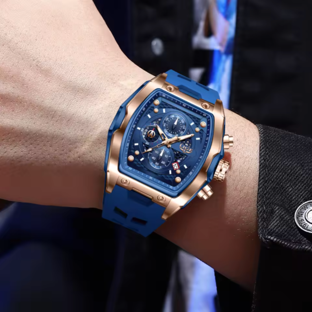 AquaPulse - LIGE Men’s Luxury Silicone Chronograph Waterproof Sports Watch