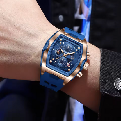 AquaPulse - LIGE Men’s Luxury Silicone Chronograph Waterproof Sports Watch