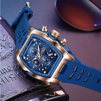 AquaPulse - LIGE Men’s Luxury Silicone Chronograph Waterproof Sports Watch