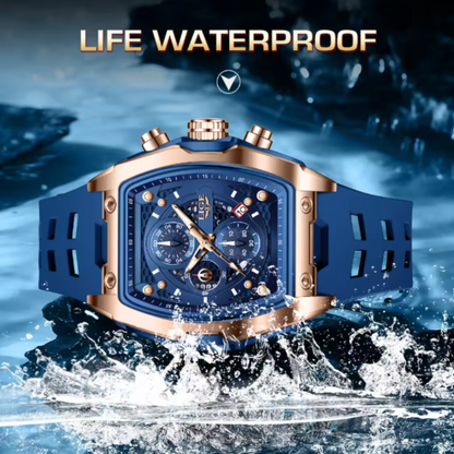 AquaPulse - LIGE Men’s Luxury Silicone Chronograph Waterproof Sports Watch