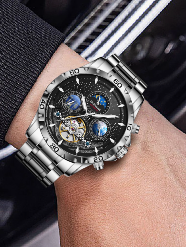 Star Sea Tourbillon – Men's Automatic Skeleton Watch | Luminous, Multi-Function, Waterproof