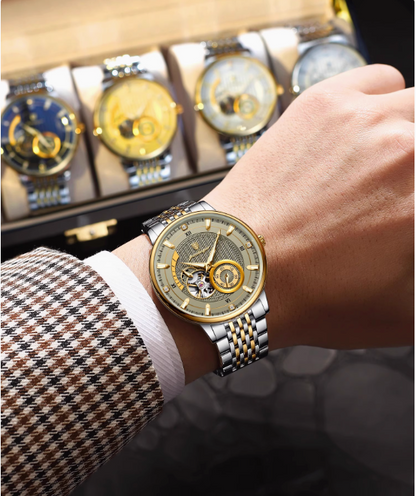 Imperium Classic - Men's Luxury Watch with Stainless Steel & Leather Build, Date Display & Chronograph Features