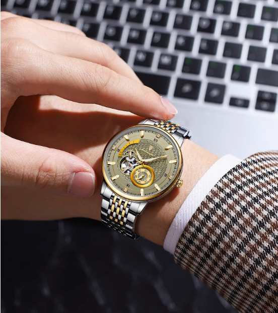 Imperium Classic - Men's Luxury Watch with Stainless Steel & Leather Build, Date Display & Chronograph Features