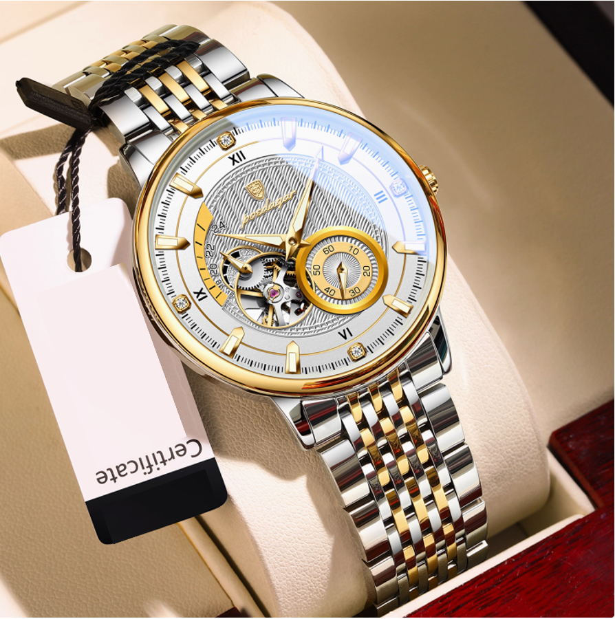 Imperium Classic - Men's Luxury Watch with Stainless Steel & Leather Build, Date Display & Chronograph Features