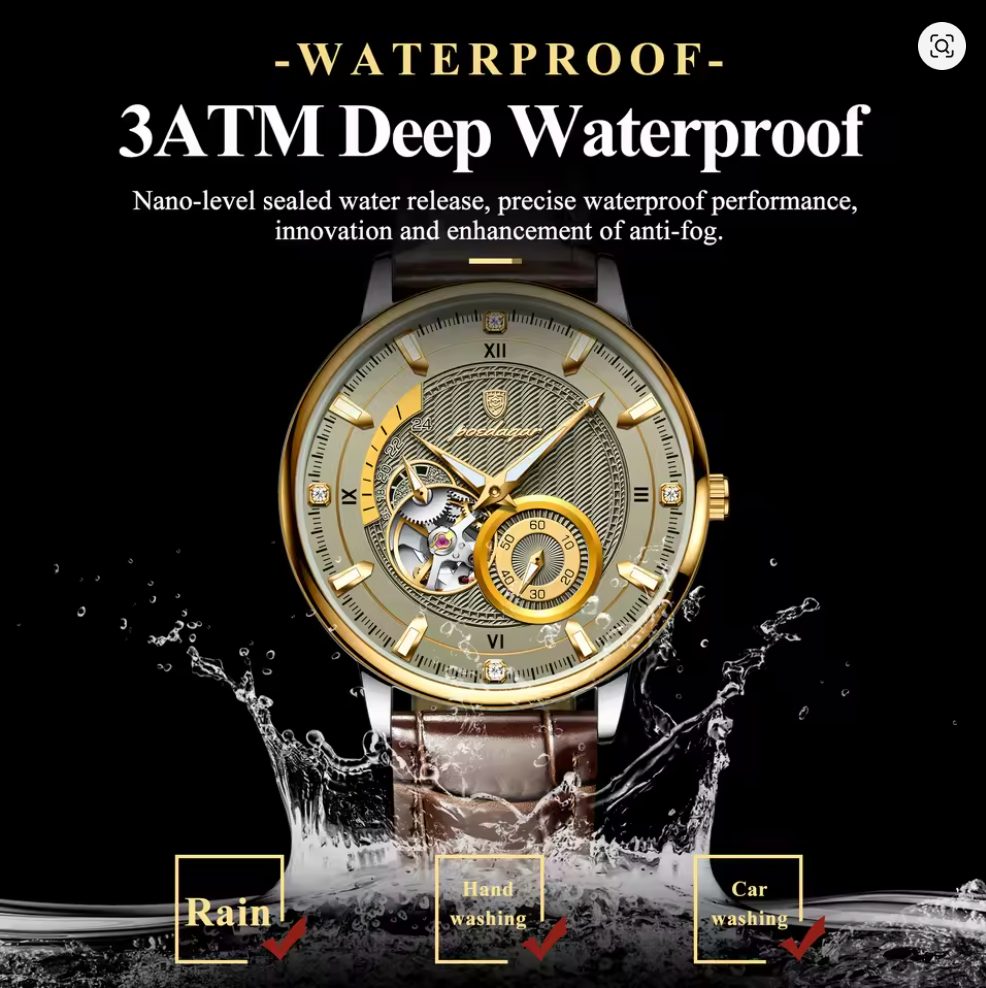 Imperium Classic - Men's Luxury Watch with Stainless Steel & Leather Build, Date Display & Chronograph Features