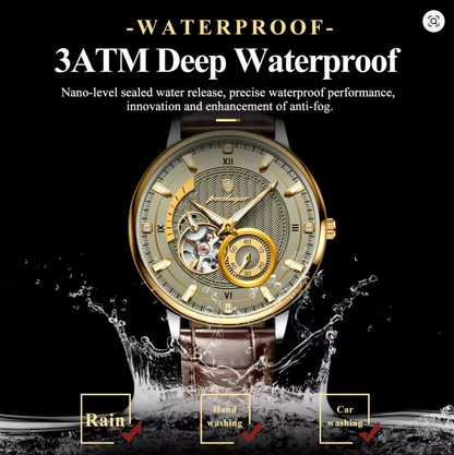 Imperium Classic - Men's Luxury Watch with Stainless Steel & Leather Build, Date Display & Chronograph Features