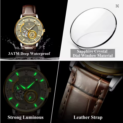 Imperium Classic - Men's Luxury Watch with Stainless Steel & Leather Build, Date Display & Chronograph Features