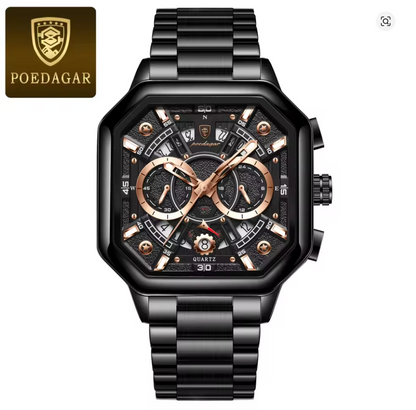 Iron Eclipse - Poedagar Luxury Men's Automatic Watch Gold & Silver
