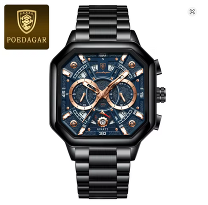 Iron Eclipse - Poedagar Luxury Men's Automatic Watch Gold & Silver