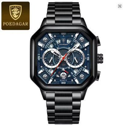 Iron Eclipse - Poedagar Luxury Men's Automatic Watch Gold & Silver