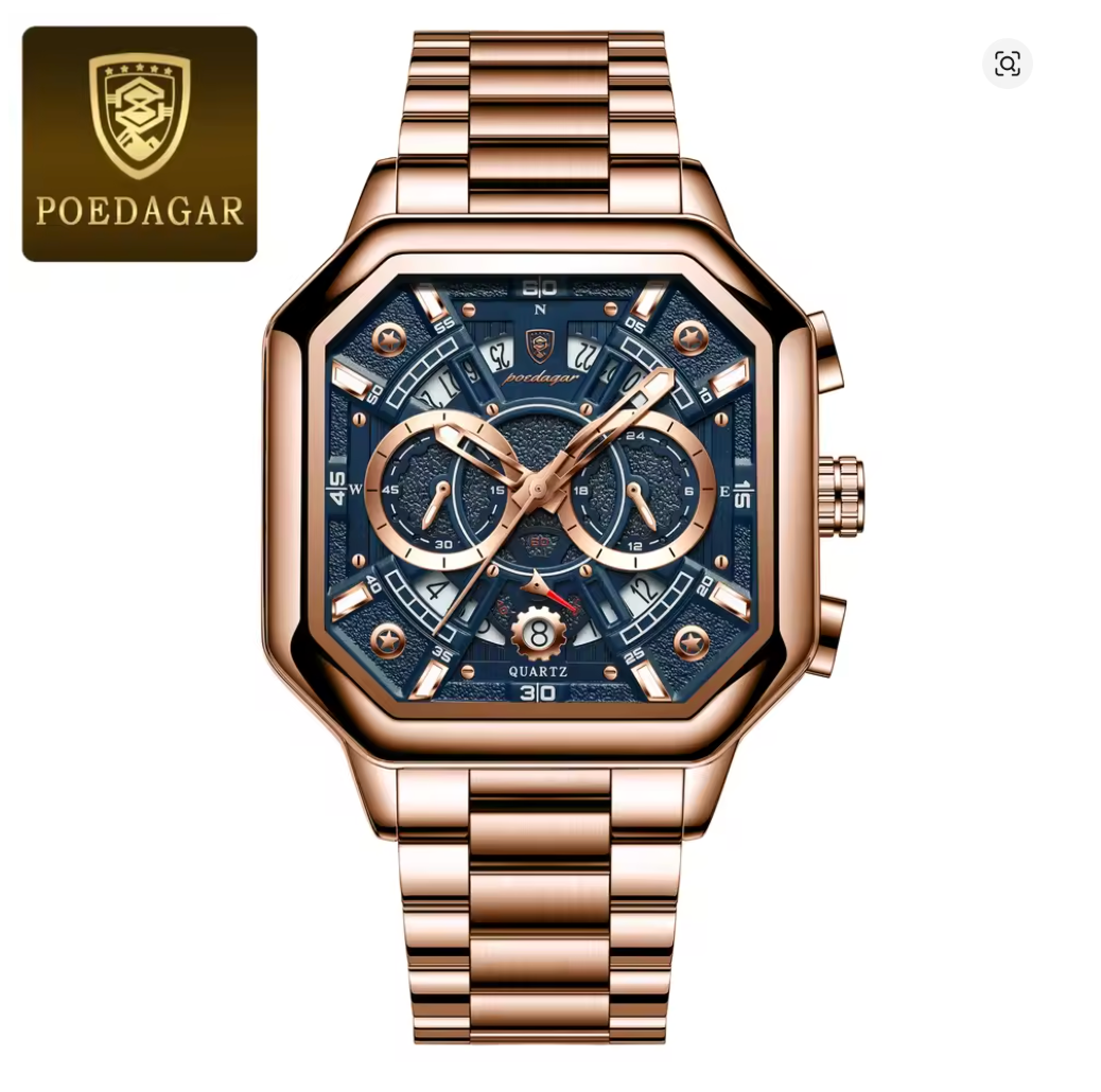 Iron Eclipse - Poedagar Luxury Men's Automatic Watch Gold & Silver