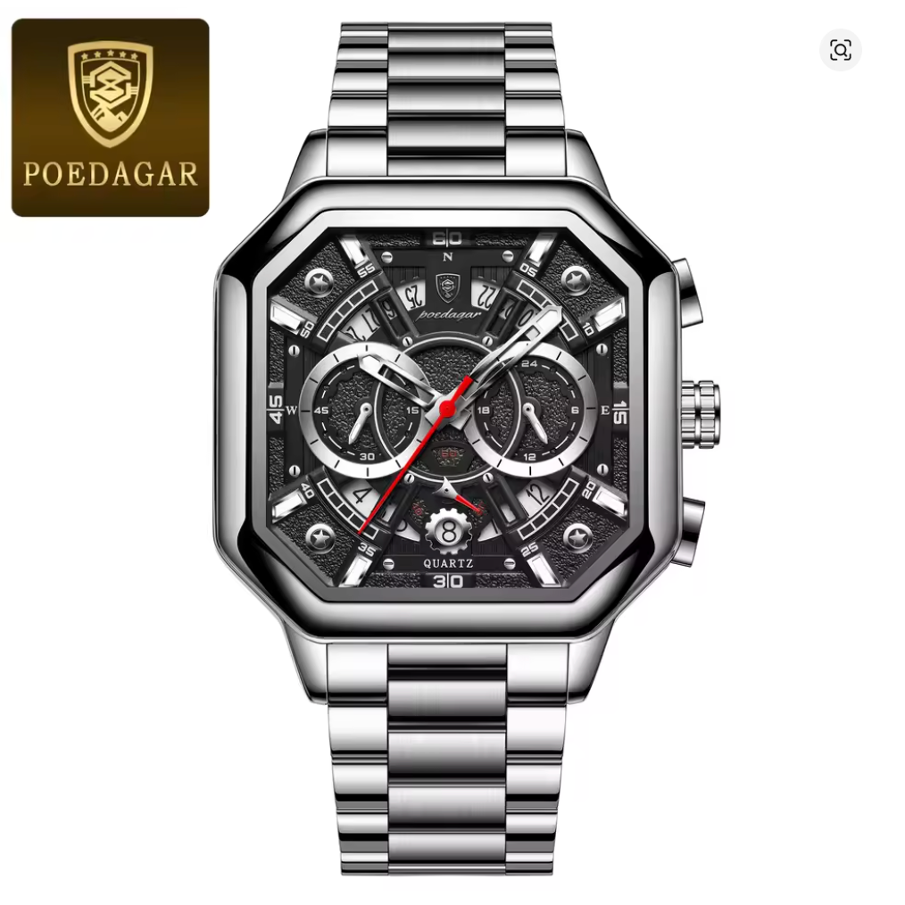 Iron Eclipse - Poedagar Luxury Men's Automatic Watch Gold & Silver