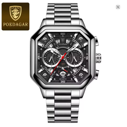 Iron Eclipse - Poedagar Luxury Men's Automatic Watch Gold & Silver