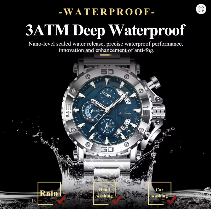 Strikewatch - Poedagar's Luminous Chronograph Edition - Stainless Steel Automatic Watch