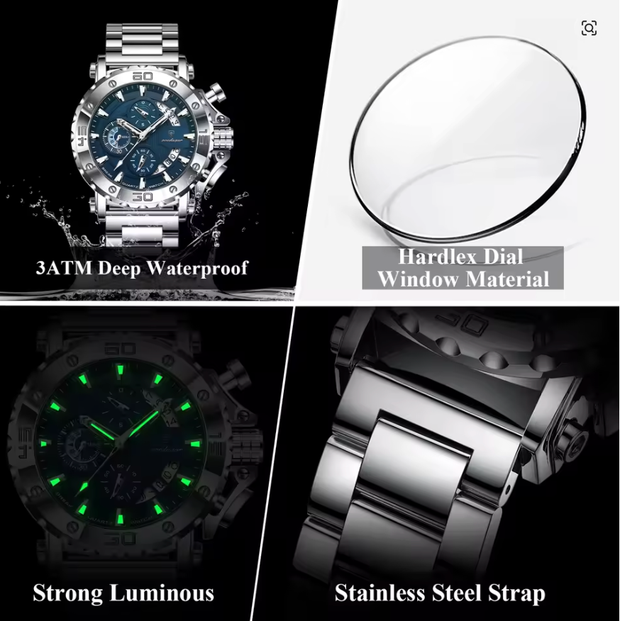 Strikewatch - Poedagar's Luminous Chronograph Edition - Stainless Steel Automatic Watch