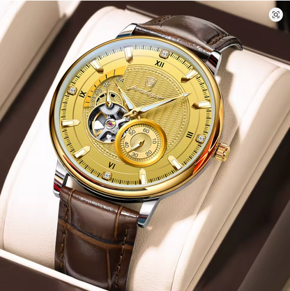 Imperium Classic - Men's Luxury Watch with Stainless Steel & Leather Build, Date Display & Chronograph Features