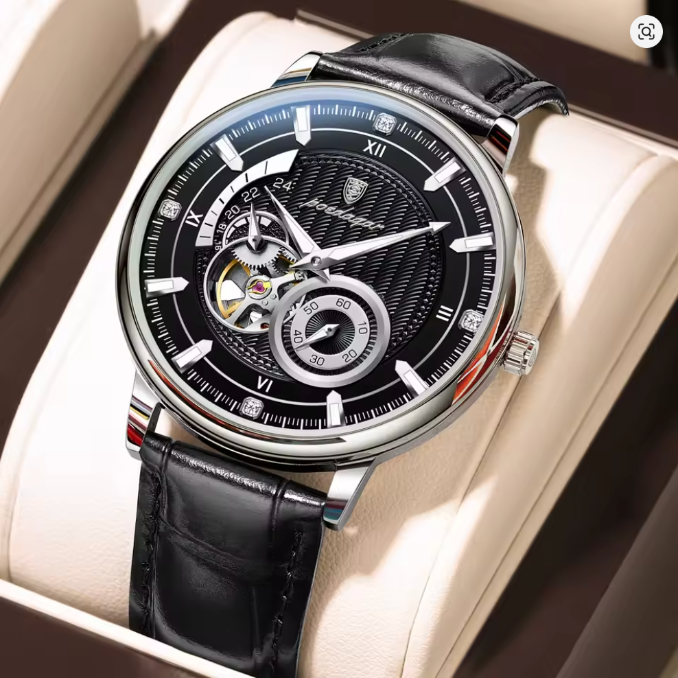 Imperium Classic - Men's Luxury Watch with Stainless Steel & Leather Build, Date Display & Chronograph Features