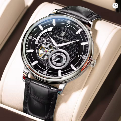 Imperium Classic - Men's Luxury Watch with Stainless Steel & Leather Build, Date Display & Chronograph Features