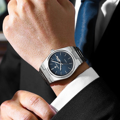 Vallenci - Poedagar Luxury Men's Quartz Watch Blue Mosaic Dial