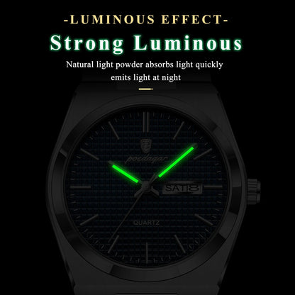 Vallenci - Poedagar Luxury Men's Quartz Watch Blue Mosaic Dial