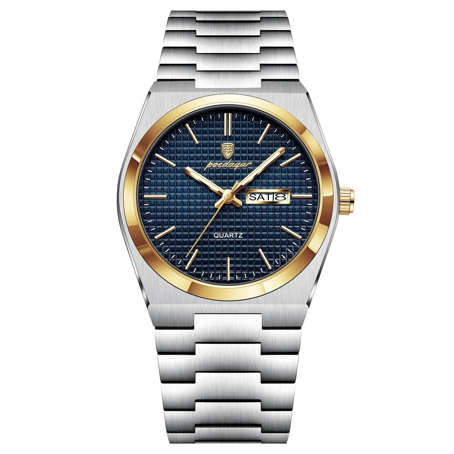 Vallenci - Poedagar Luxury Men's Quartz Watch Blue Mosaic Dial