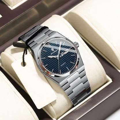 Vallenci - Poedagar Luxury Men's Quartz Watch Blue Mosaic Dial