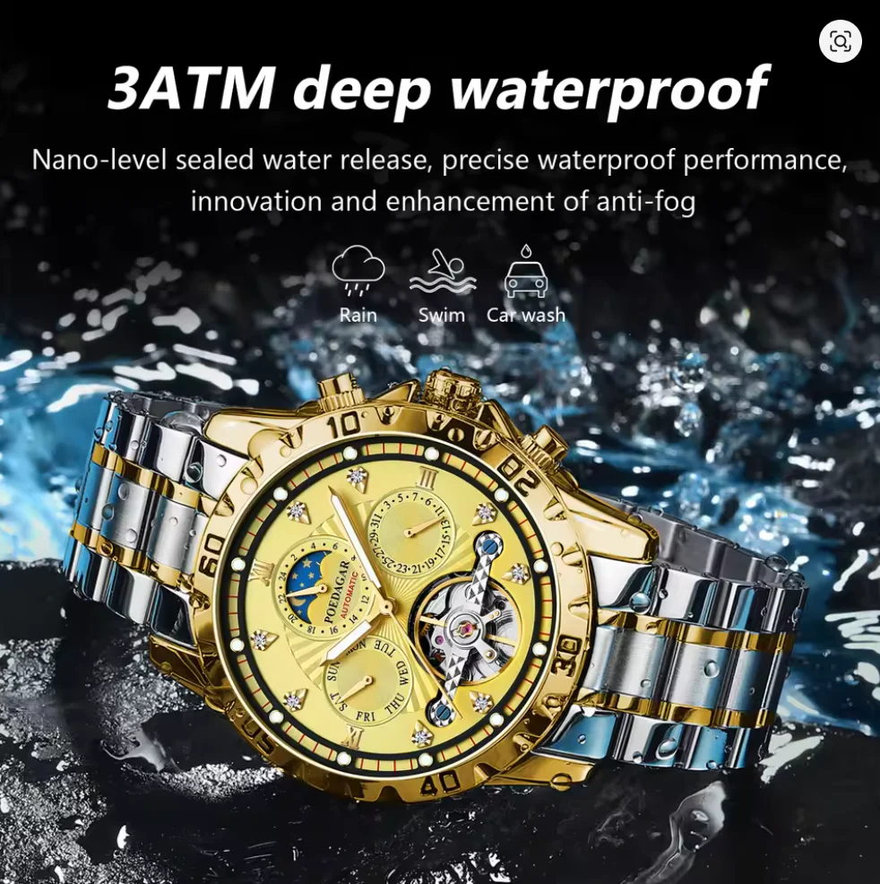 Titan Chrono X - Poedagar Luxury Men's Chronograph Watch Gold & Silver