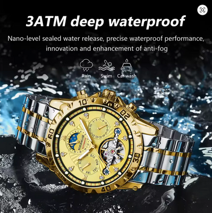 Titan Chrono X - Poedagar Luxury Men's Chronograph Watch Gold & Silver