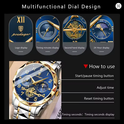 AstroVanta - Poedagar Luxury Men's Automatic Watch Gold & Silver