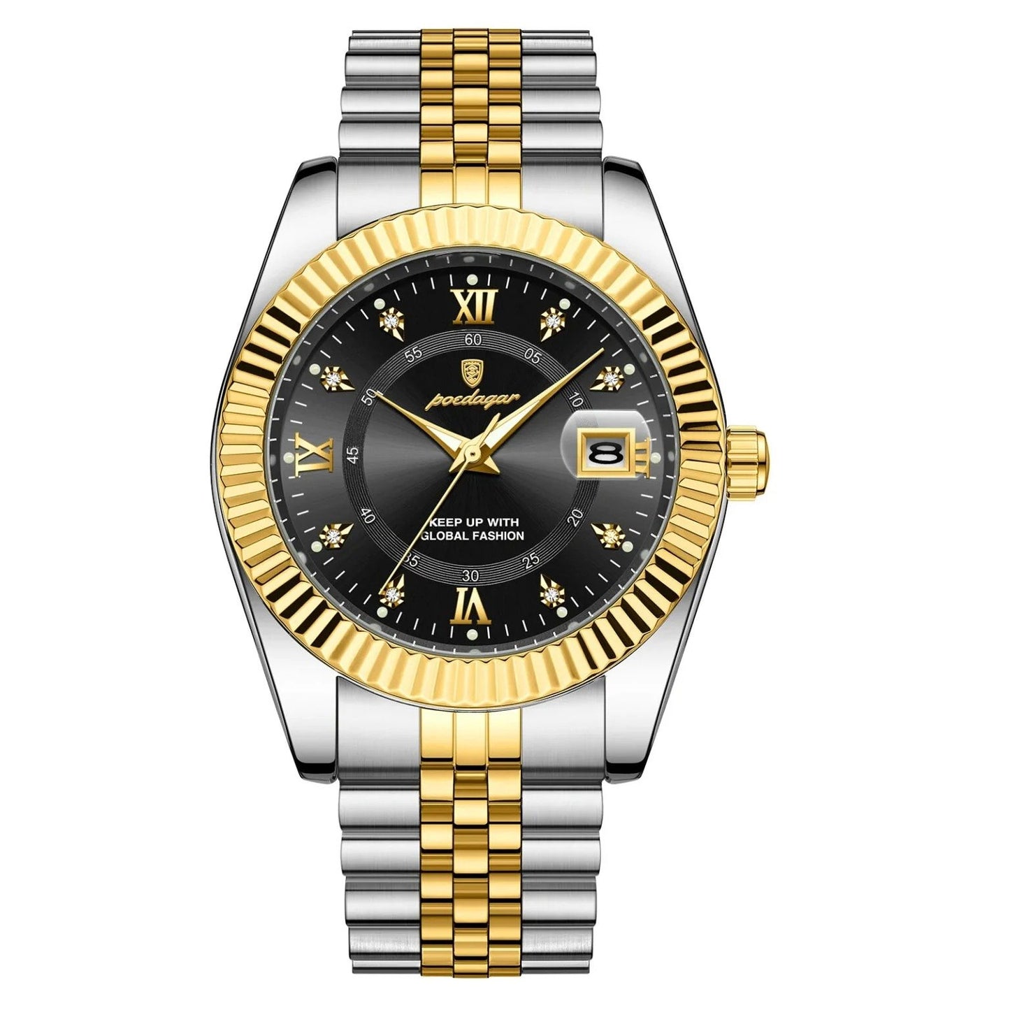 Sentinal - Poedagar Luxury Men's Quartz Watch Gold & Azure Blue Edition