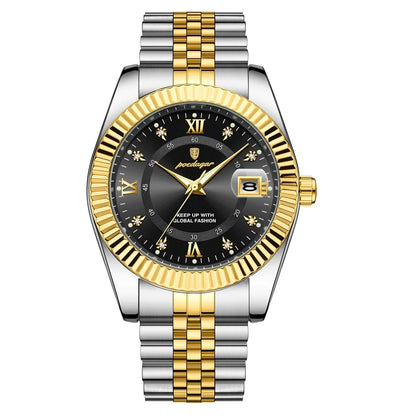 Sentinal - Poedagar Luxury Men's Quartz Watch Gold & Azure Blue Edition